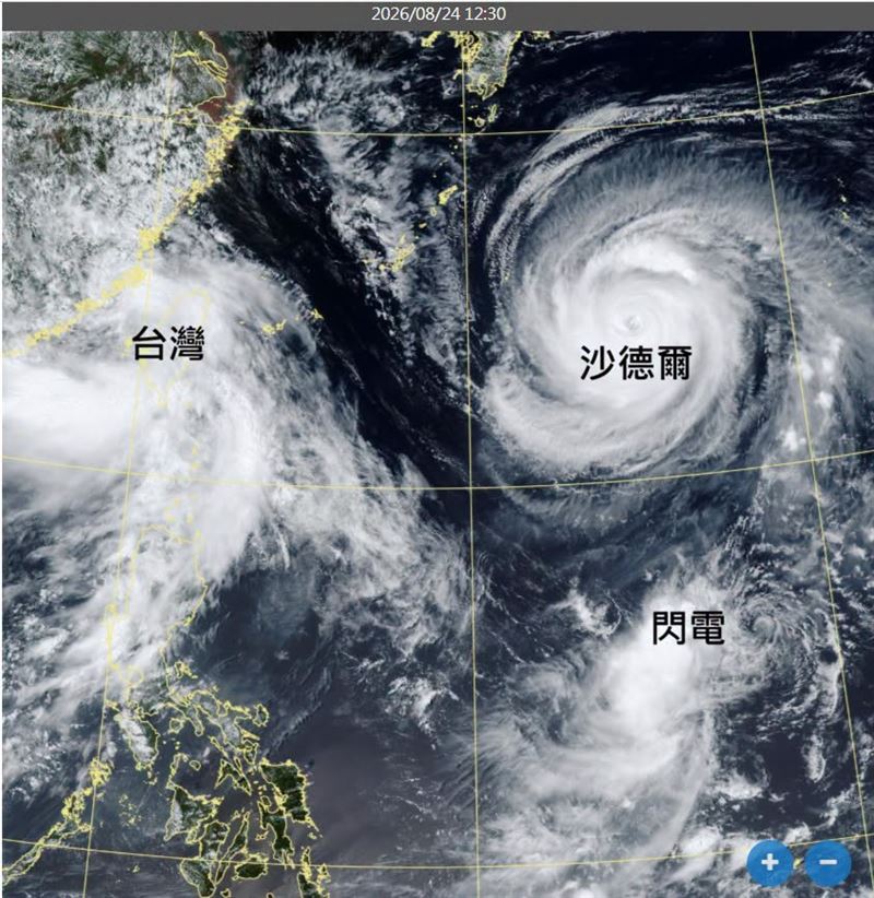 沙德爾颱風逐漸逼近台灣。(圖/翻攝自鄭明典臉書)