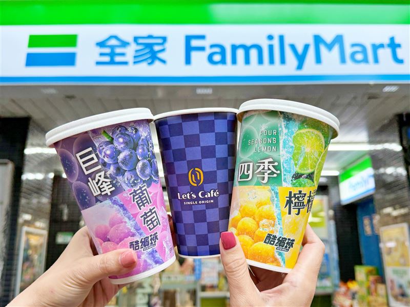 全家將熱銷的酷繽球與單品美式結合,推出果香系單品美式「檸檬繽球單品西西里」、「葡萄繽球單品東東里」。(圖/品牌業者提供)