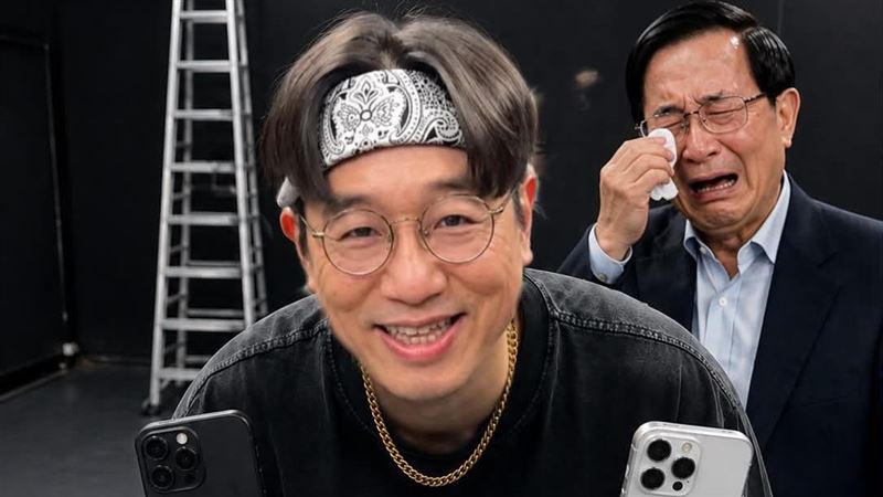 陳水扁與兒子陳致中經常在社群平台上作圖互虧。(圖/陳致中Threads)