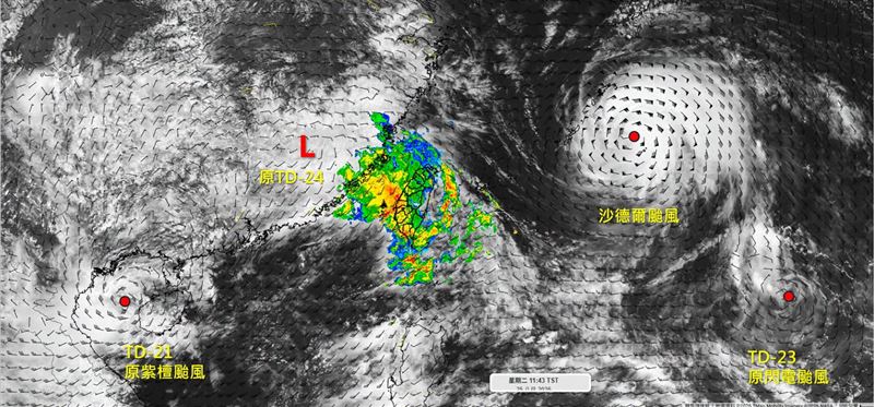 如果沙德爾颱風稍微靠近台灣,北部仍要留意明顯雨勢。(圖/翻攝自吳聖宇臉書)