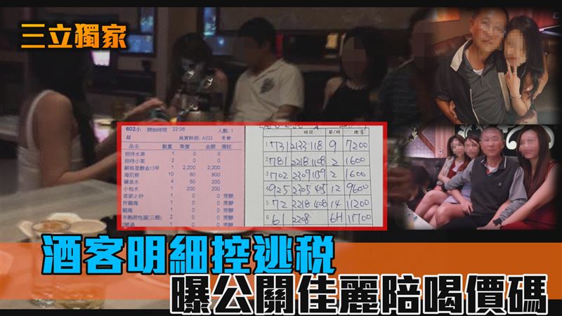 獨／酒客明細控逃稅　曝公關佳麗陪喝價碼