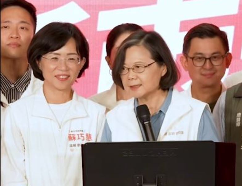 蘇巧慧近期為新北選戰加足馬力，前總統蔡英文已接任競選總部主委。（圖／翻攝自蔡英文臉書）