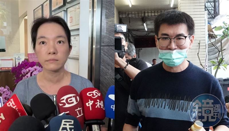 趙建銘(右)、陳幸妤(左)25日分別出面受訪,針對離婚風波隔空交鋒