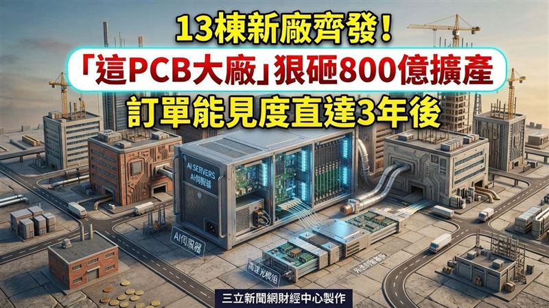 這PCB大廠砸800億擴產　訂單能見度達3年
