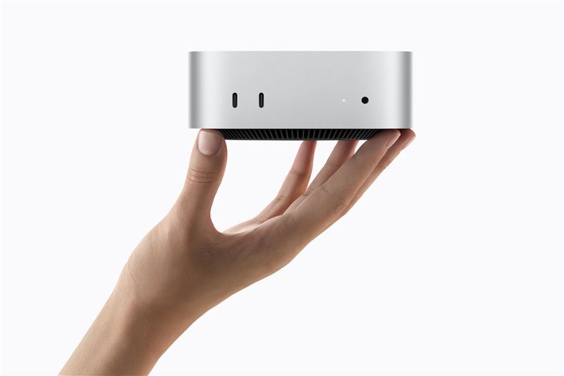 Mac mini內部全面升級為新一代M6與M5 Pro晶片,AI運算效能最高提升4倍,儲存與繪圖表現最高翻倍成長,CPU處理速度也拉高40%。(圖/蘋果提供)