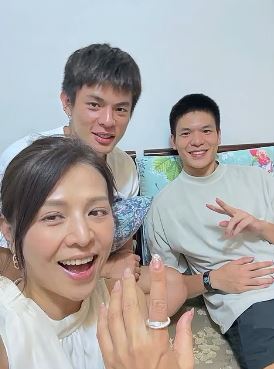 林葉亭(左起)、邱以泰、邱以安。（圖／翻攝自林葉亭臉書）