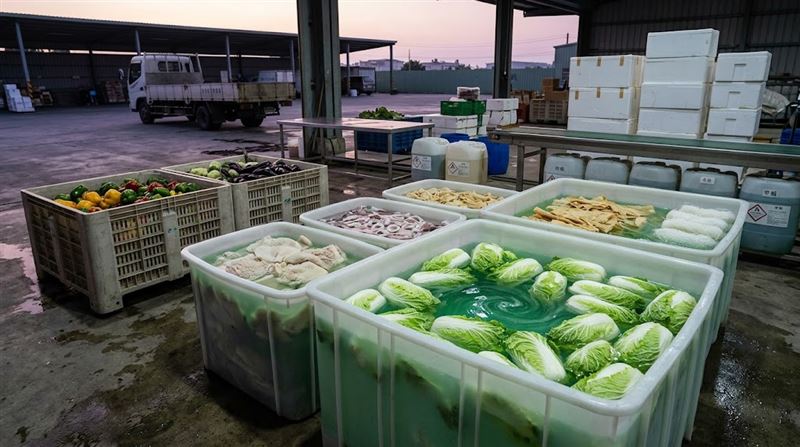 專家指出,業者人為噴灑或浸泡的「外源性甲醛」屬世界衛生組織劃定的一類致癌物,依法嚴禁用於食品加工。(示意圖/AI製圖)