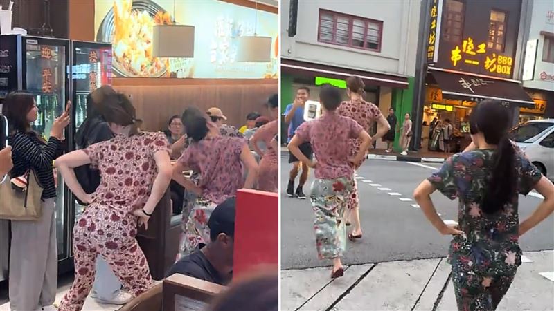 中國人穿傳統服飾闖餐廳亂舞　新加坡氣炸