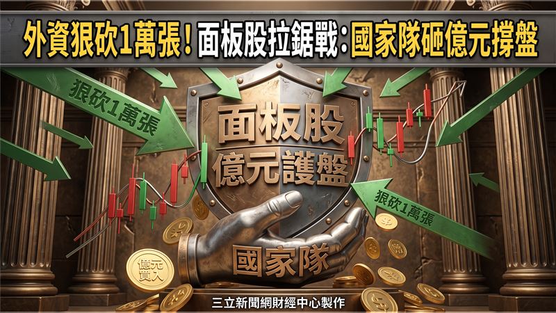 外資砍1萬張！國家隊億元護盤這檔面板股