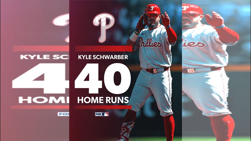 舒瓦伯(Kyle Schwarber)敲出本季第40支全壘打。(圖/翻攝自FOX Sports: MLB推特)