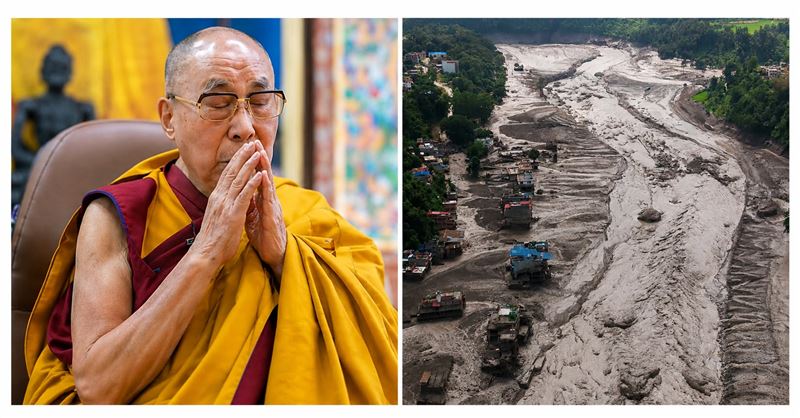 尼泊爾西藏「末日山洪」震撼全球!近400人死1400人失蹤。達賴喇嘛哀慟祈禱。(圖/《達賴喇嘛西藏宗教基金會》提供)