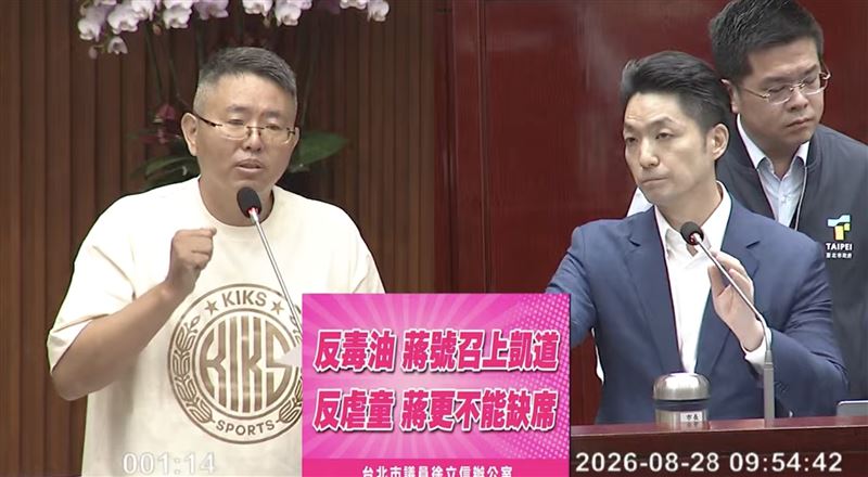 徐立信問「願不願意上凱道反虐童」，蔣萬安回應，有持續精進（圖／翻攝畫面）