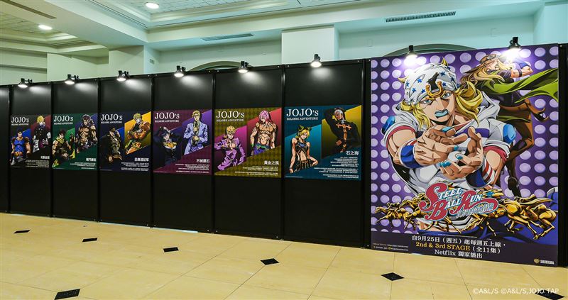 《飆馬野郎 JOJO的奇妙冒險》複製原畫展。(圖/主辦單位提供)