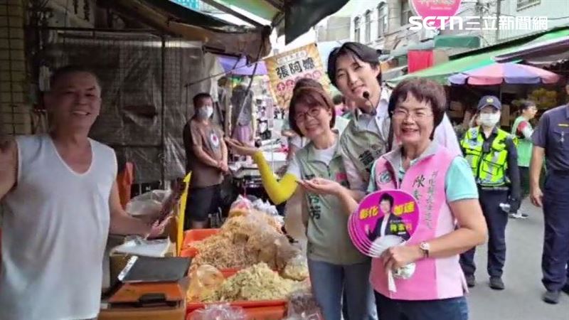 彰化縣議員黃柏瑜市場掃街拜票有超強吸票機加持