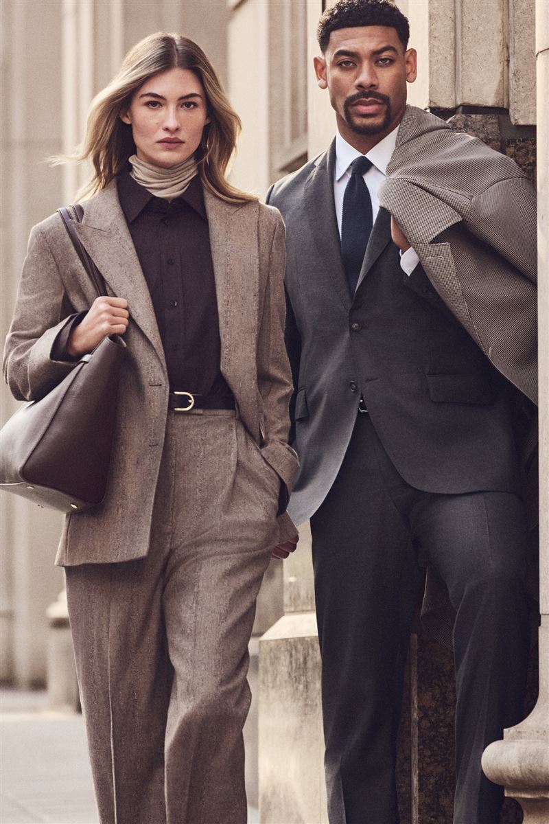 BOSS 2026秋冬廣告企劃-英國演員Aaron Pierre、美國模特兒Grace Elizabeth。(圖/品牌業者提供)