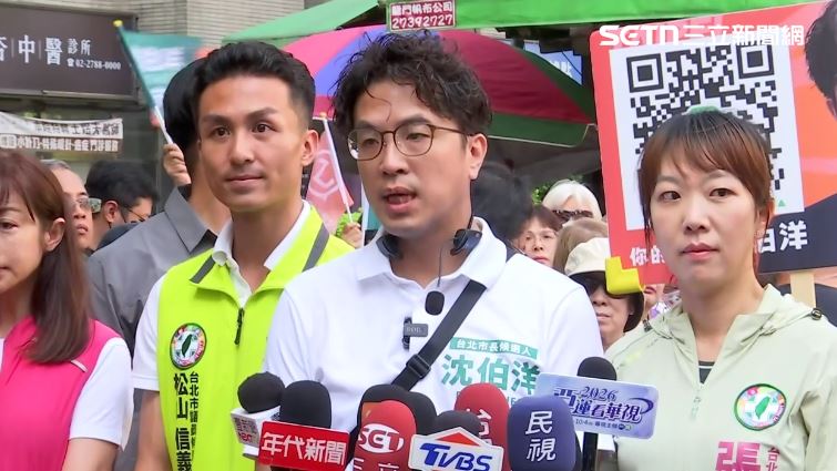 沈伯洋永春市場拜票(圖/翻攝畫面)