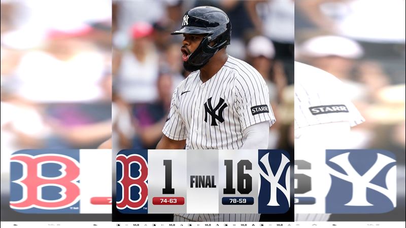 洋基16:1大勝紅襪。(圖/翻攝自X平台 @MLB)