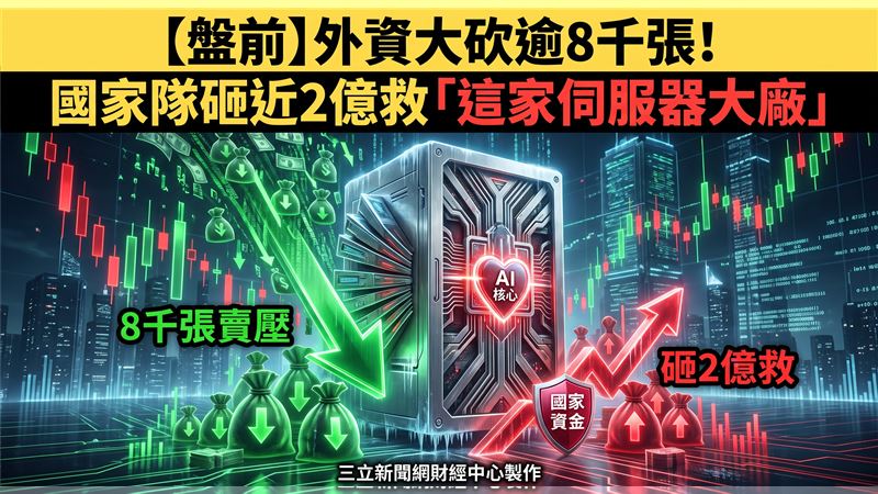 外資大砍8千張！國家隊2億救這檔伺服器股
