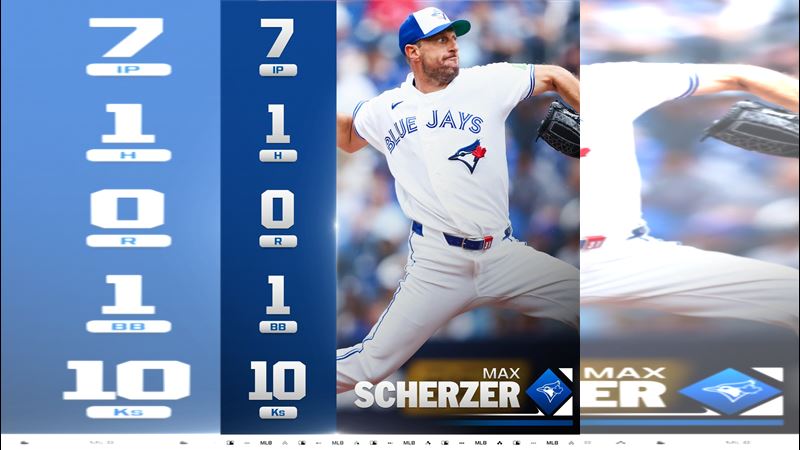 薛澤(Max Scherzer)先發7局飆10K僅挨1安,投出本季代表作。(圖/翻攝自MLB推特)