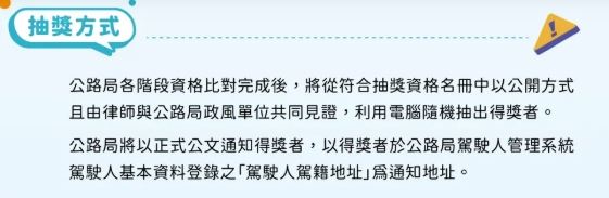 機車常用族交通零違規抽獎活動,公布內容了。(圖/翻攝自交通部官網)