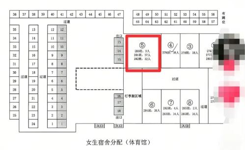 原來,這間引發爭議的「78人宿舍」原本是學校的體育場,被臨時挪用改造成住宿空間。(圖/翻攝自微博)