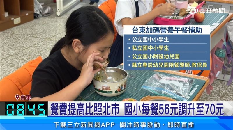台東營養午餐升級　免費補助擴大辦理