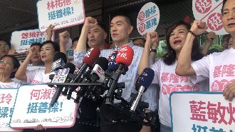 謝國樑登記拚連任　張惇涵陪童子瑋視察