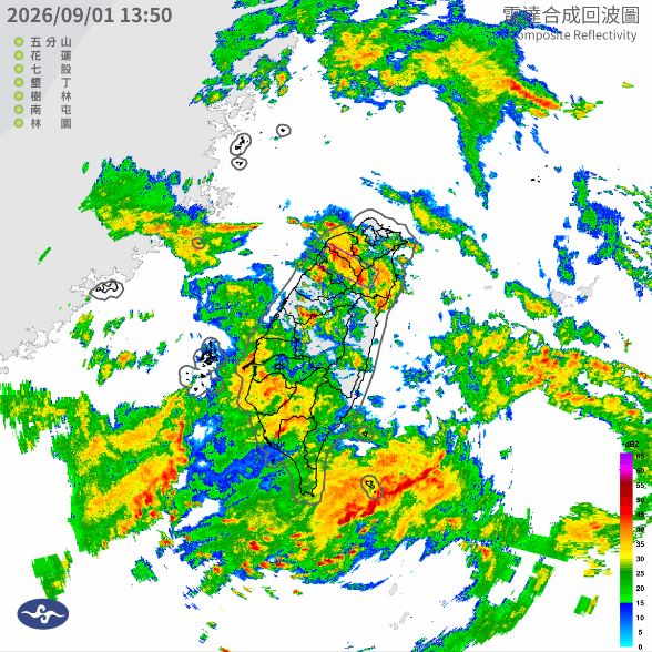 氣象署針對6縣市發布大雷雨即時訊息。(圖/氣象署)