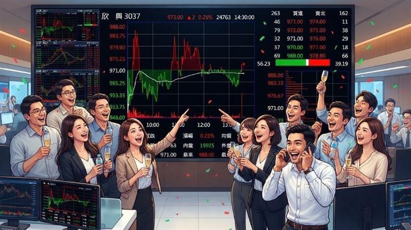 欣興甩洗產地陰霾逆勢翻紅,股民嗨翻!(示意圖/AI生成)