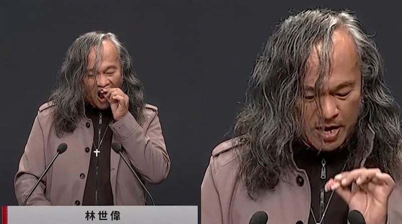 林世偉曾在政見發表會上因情緒過於激動飆罵，當場導致「假牙噴飛」，隨後自己笑場驚呼「媽呀！假牙掉了」（圖／資料照）