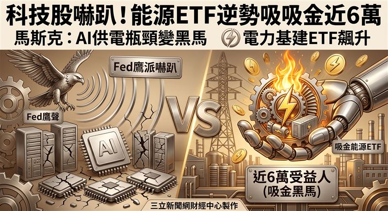 5檔海外能源ETF受益人數、績效表現。（圖／AI製圖）