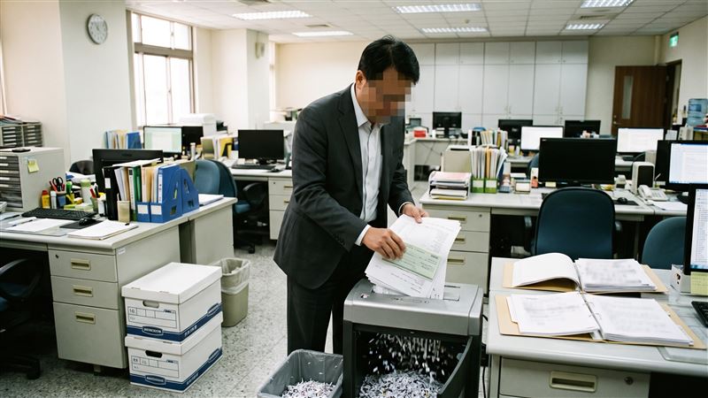 建設公司負責人開出450萬支票,事後不滿執票人更改發票日期,拿去碎紙機銷毀挨告。(示意圖/AI製圖)