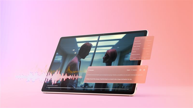 Lenovo AI Live Transcript支援即時翻譯功能,協助使用者跨越語言障礙,輕鬆掌握影音內容。(圖/品牌業者提供)