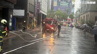 新／北市酒店突竄火煙　57警消急射水灌救