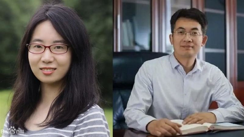 武漢大學美女教授曾夢琪(左)遭控介入安徽大學副校長付磊(右)家庭長達10年,並涉及學術造假。(翻攝自微博)