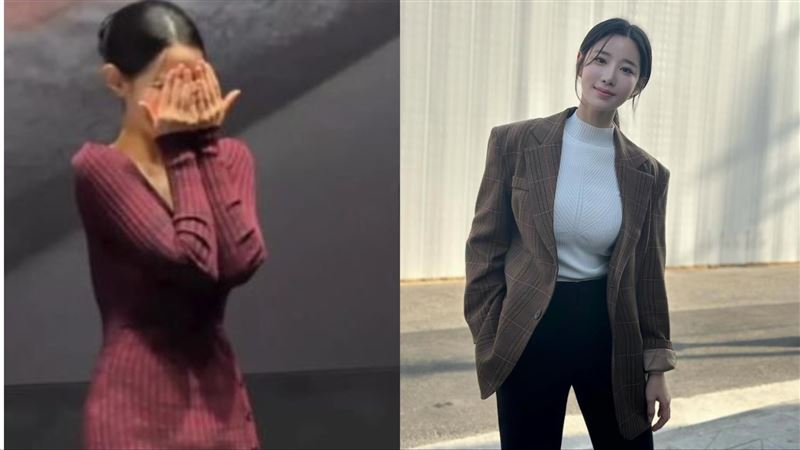 女星貼身洋裝「凸一塊」狂用手遮　網看傻