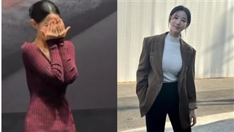 女星貼身洋裝「凸一塊」狂用手遮　網看傻