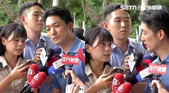 被曹興誠嗆即刻請辭,蔣萬安秒轉頭問記者,「你是說大罷免的曹興誠?」(組合圖/翻攝畫面)
