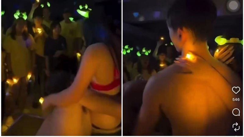 大學迎新妹脫到剩胸罩　網批低俗校方要查