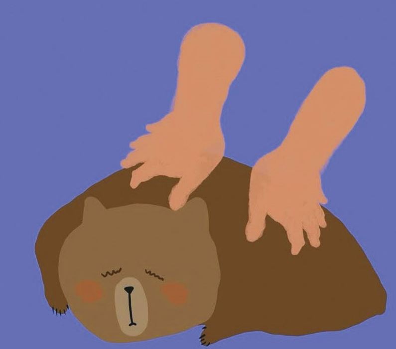 陳家翰繪製可愛的按摩圖。（圖／陳家翰提供）