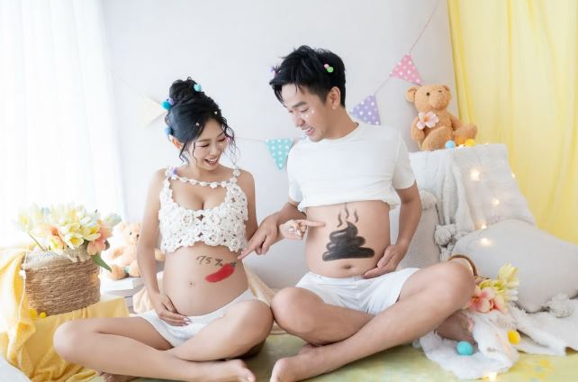 香蕉和Timmy拍攝孕婦寫真。(圖/翻攝自IG @sunshine860902)