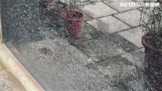 咖啡廳落地窗裂成蜘蛛網　用餐客險遭波及