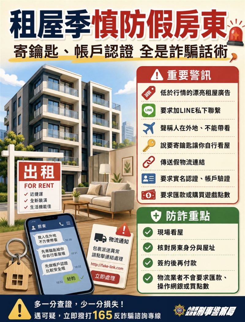 詐騙集團過去以低價、優質屋況吸引民眾,現今結合偽冒物流的釣魚網頁。(翻攝畫面)
