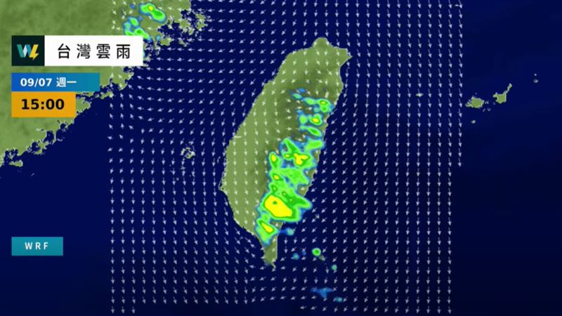 今日受到科羅旺颱風外圍偏北風影響,各地大多維持晴到多雲天氣,僅午後有零星短暫雨。(圖/翻攝自天氣風險 WeatherRisk臉書)