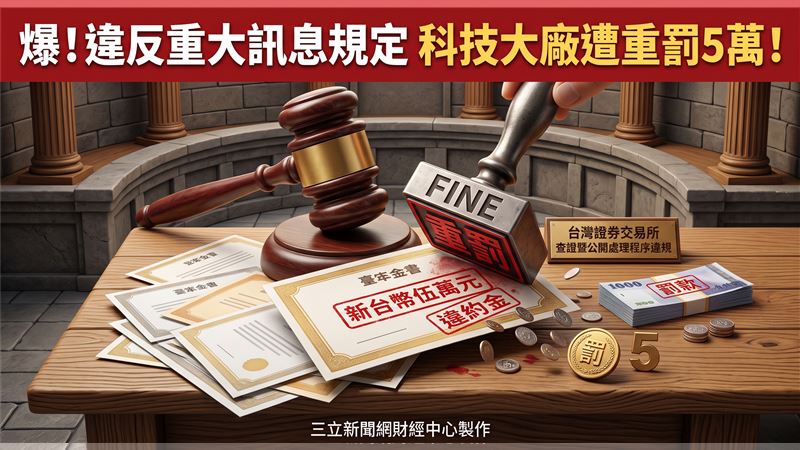 爆！違反重大訊息規定　科技大廠遭重5萬