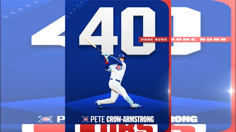 克羅-阿姆斯壯(Pete Crow-Armstrong)敲出本季第40轟。(圖/翻攝自MLB推特)