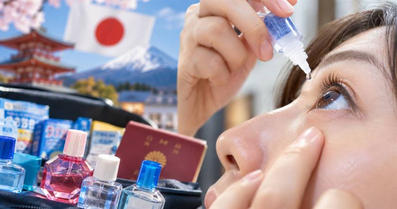 日本眼藥水是不少台灣旅客赴日採買的熱門商品,不過驗光師提醒,眼藥水成分及用途不同,不宜自行長期亂用。(示意圖/AI生成)