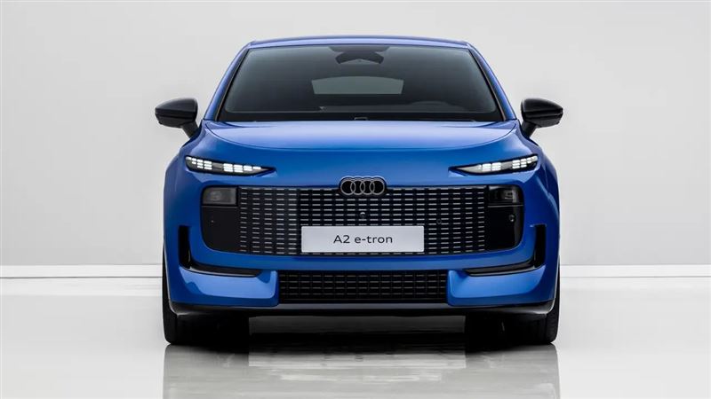 車頭以大面積黑色面板整合燈具與感測器。(圖/翻攝Audi網站)