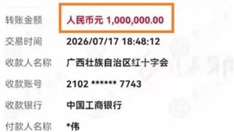 網紅稱捐款百萬賑災　遭打臉：只捐1元