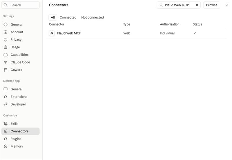 完成連接後,使用者可直接透過Claude整理、分析並運用Plaud會議資料庫中的資訊。(圖/品牌業者提供)